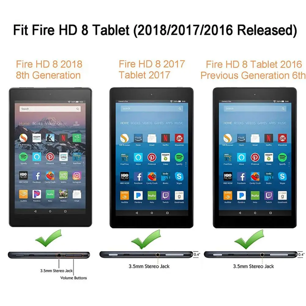 Умный чехол для Amazon All-New Fire HD 8 Tablet релиз Мягкий ТПУ задняя крышка из искусственной кожи для Amazon HD 8 Tablet Case