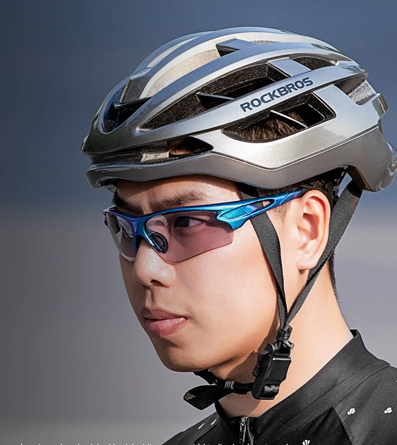 ROCKBRO Photochromic Cycling Glasses UV400 Myopia Frame Gradient Blue Bike Sunglasses Men Women Eyerwear Bicycle Accessories