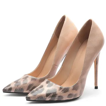 

YECHNE LeopardPrint women High heels Shoes Woman Wedding shoes Apricot Party Pumps Plus Size Fashion Sexy Punch Shoes Pumps