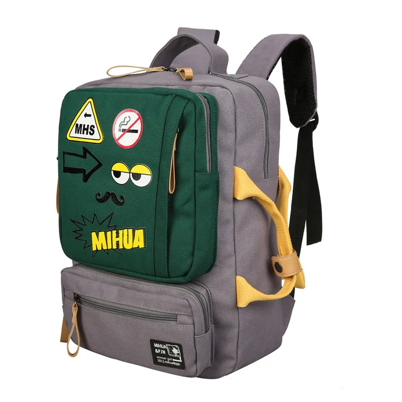 

Couples Backpack New Style Canvas Fashion & Sports Casual Cartoon Backpack Women's Lightweight Handbag Triple Use School Bag
