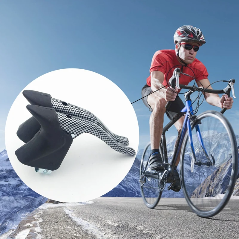 Bicycle Brake Handle Carbon Fiber Pattern MTB Bike Handle Fixed Gear Lever Aluminum Cycling Brake Handle Cycling Parts
