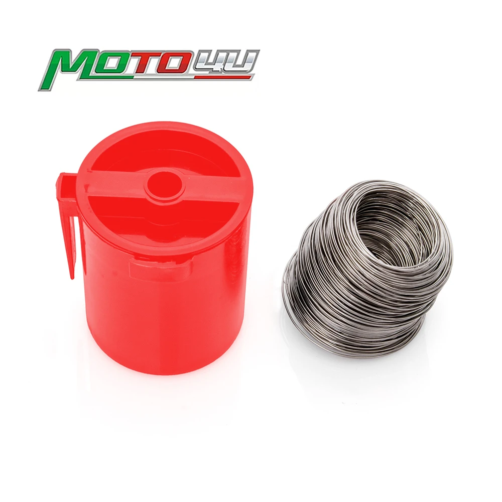 MOTO4U universal Stainless Steel Safety Wire Lockwire with Red Can