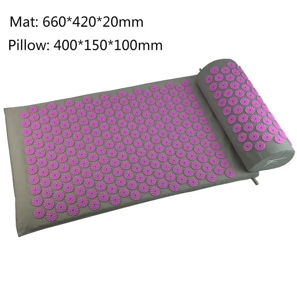 Массажный коврик для акупрессуры для снятия стресса и боли в шее, массажер для шеи, массажер для головы, коврик/подушка для облегчения боли в теле, массажер - Цвет: Grey Purple 02