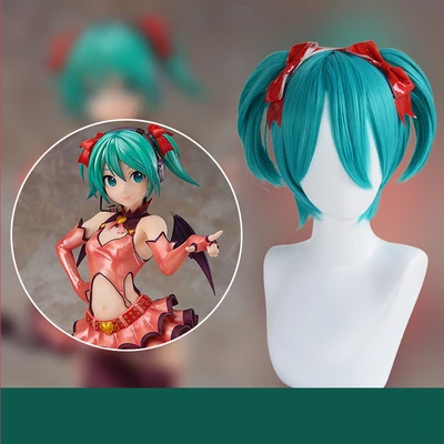 VOCALOID Хацунэ Мику Косплей Костюм сердце Охотник Маленький Дьявол Платье с крыльями полный комплект униформы Хэллоуин карнавал аниме cos