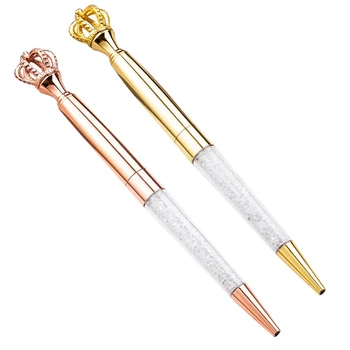 

Metal Pen Crystal Crown Pens Ballpen Color Girl Large Diamond Pensfor School Office Supplies Stationery
