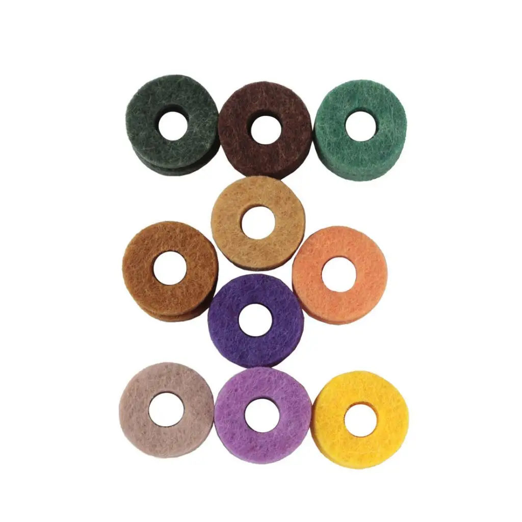 20 Pieces Multi-colored Cotton Cymbal Felts Drum Cymbal Protector For Crash, Ride, Hats Drum Set 25mm