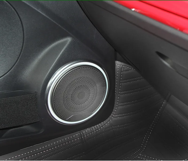 Нержавеющая сталь двери автомобиля аудио Рог украшения крышка литье отделка для Volkswagen Beetle 2013