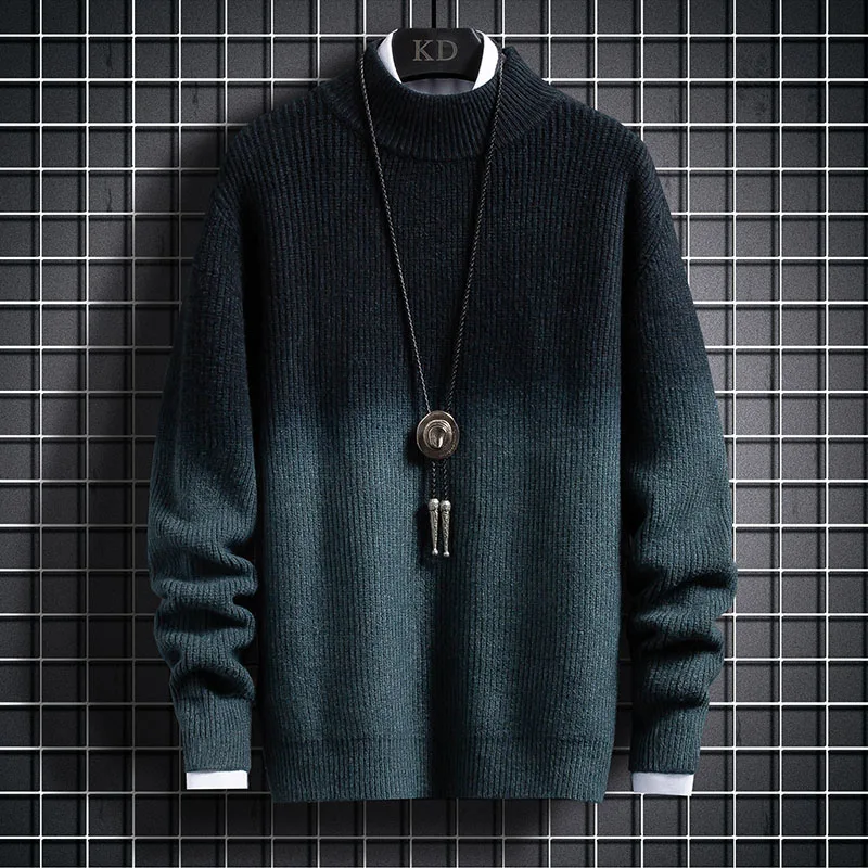 Suéter de cachemira cálido y grueso para hombre, jerseys de moda de alta calidad, de manga larga y cuello alto, para Navidad, invierno, nuevo