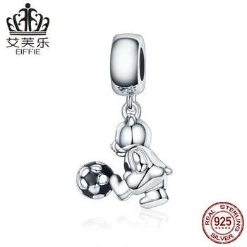 

Play football wholesale Diy 925 sterling silver original spacer beads for jewelry making Fit charm pandora bracelet