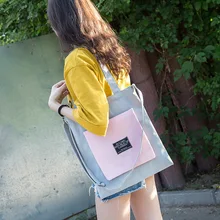 Микро напрямую от производителя женская свежая литература и художественная Холщовая Сумка с цветовым контрастом сумка на плечо Versitile Fashion