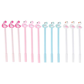 

12pcs Flamingo Gel Pen Exam Black Pen Creative Flamingo Neutral Pen Sign Pen Office Stationery Cartoon Flamingo Writing Pen for