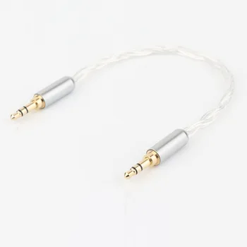 

Preffair 10cm Silver Plated 3.5mm Male to 3.5mm Male Stereo Audio Hifi Audio cable car AUX wire jump cable