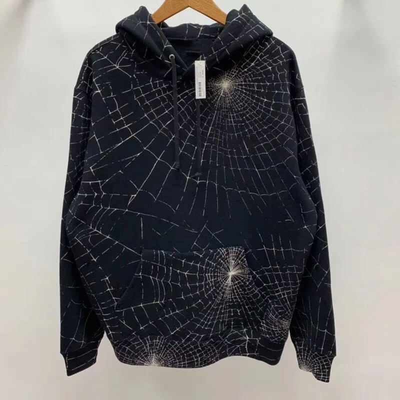 

16FW Spider Web Hooded Sweatshirt Women Men 1:1 Best quality Men Women Streetwear Hoodie Hooded