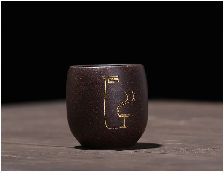 Clay Cup Black Red Clay Small Glass Teacup Wholesale Manufacturers Direct Selling Zen Tea Set Accessories Customizable