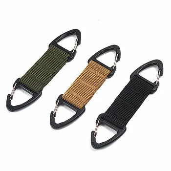 

Molle Clip Webbing Belt EDC High Strength Nylon Carabiner Hanging Chain Backpack Key Hook Outdoor Military Webbing Buckle 1PC