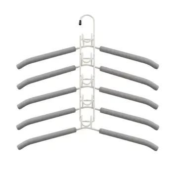 

5 In 1 Province Space Multi-functional Multi-layer Magic Non-slip Artifact Hook Storage Hanger Support Wardrobe Folding N3W8