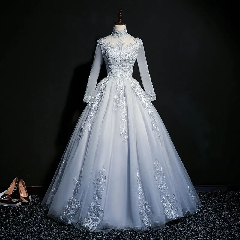 

Long Sleeve Quinceanera Dresses Lace Girls Beaded Masquerade Sweet 16 Dresses Ball Gowns Vestidos De 15 Anos