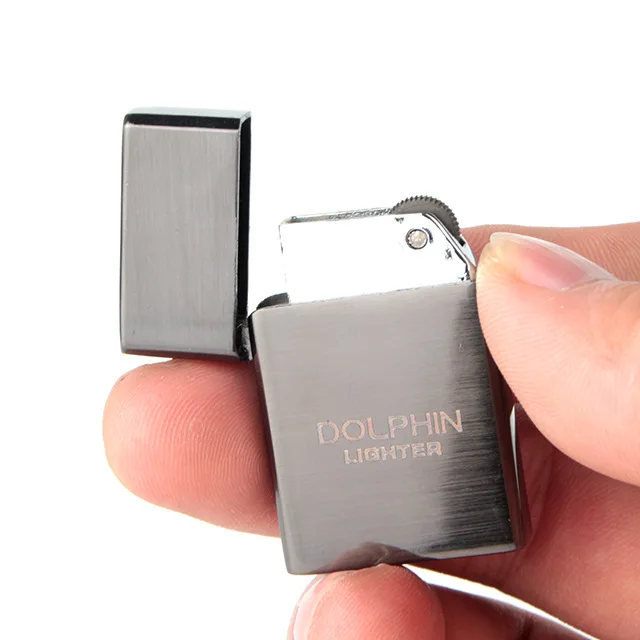 

Mini Square gas lighter Inflatable Fashion cigarette Metal lighters Windproof smoking Grinding Wheel Lighter Outdoor Tools