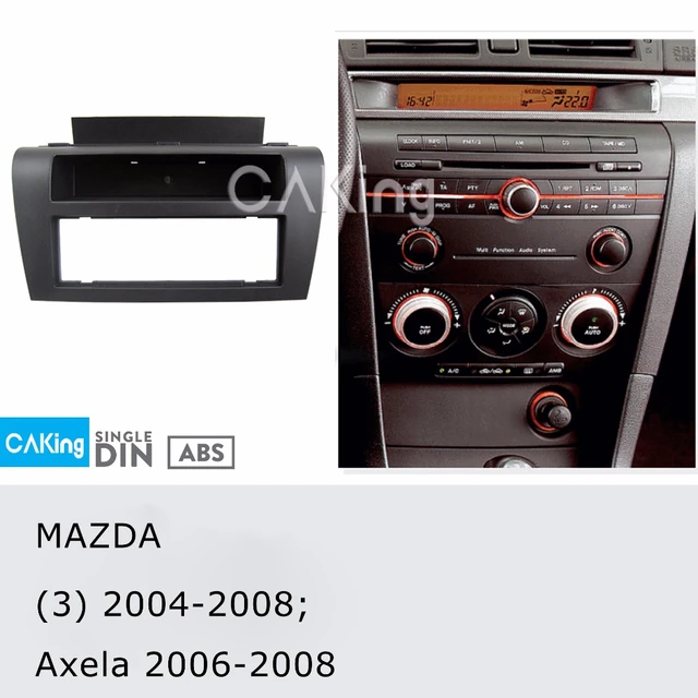  Panel de Radio para salpicadero de coche de un solo Din para Mazda 3 2004-2008;  Axela 2006-2008 Dash Kit instalar placa bisel adaptador consola Facia