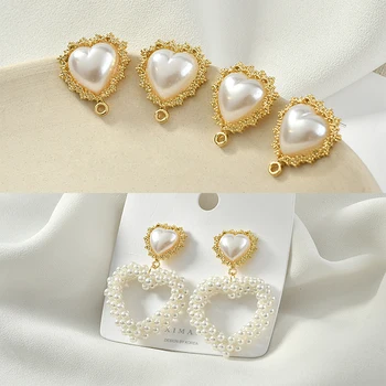 

2020 New style resin beads core cartoon hearts shape fashion women earring studs diy jewelry earrings accessory