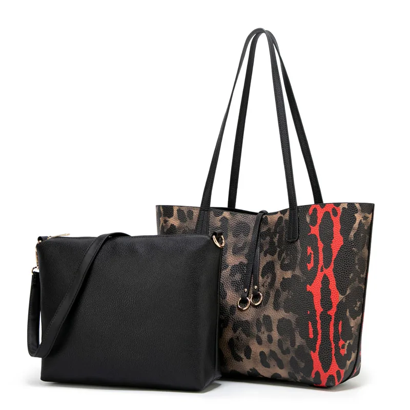 Leopard LYKANEFU Змеиный узор Для женщин дамские сумки в комплекте Сумка большой Топ ручки Для женщин через плечо сумочки, тоты небольшую дизайнерскую сумку - Цвет: Leopard