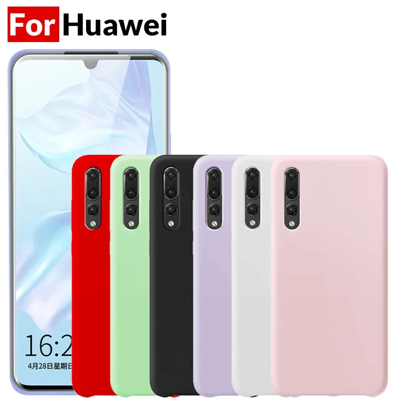 Phone-Case-For-Huawei-P30-Lite-Soft-Liquid-Silicone-Thin-Back-Covers-Hawei-P20-lite-Mate