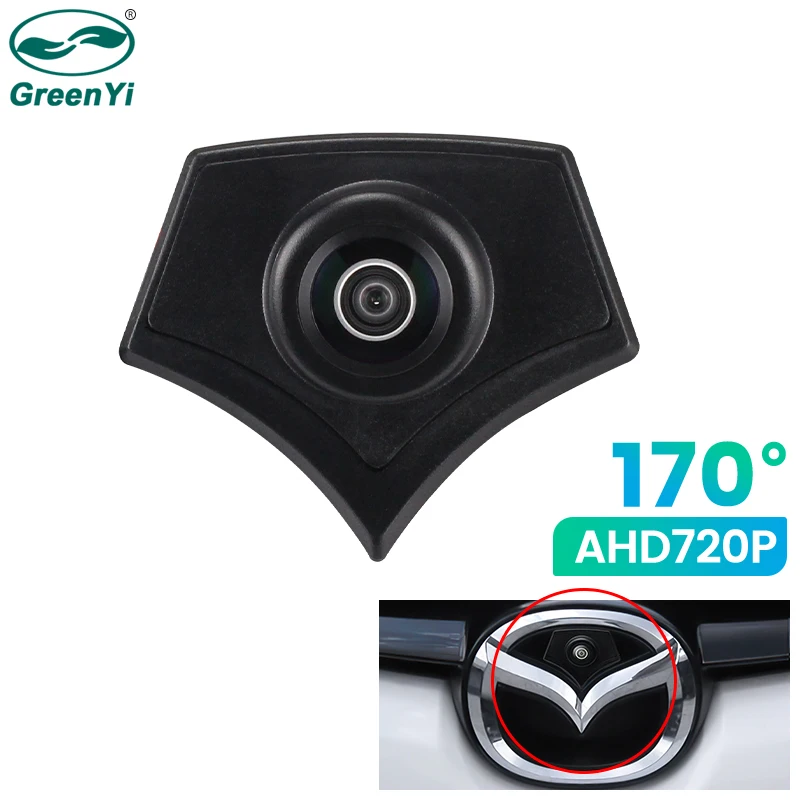 GreenYi 170 ° AHD 720P Автомобильная камера переднего вида для Mazda 2 3 5 6 CX-7 CX-9 CX-5 8 CCD Logo Mark HD |