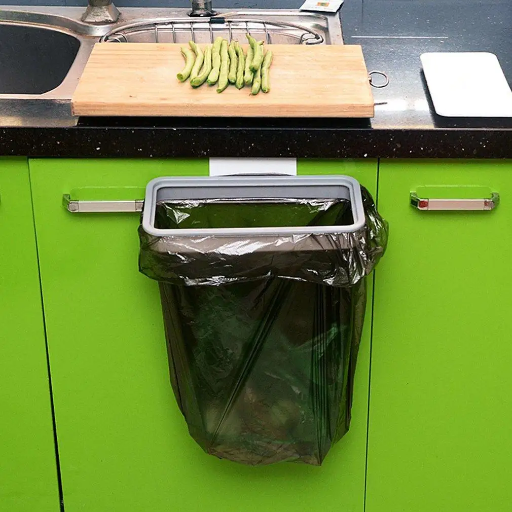 Кухонный подвесной стеллаж для хранения мусора шкаф для хранения задней двери держатель для мусорного мешка кухонный Органайзер мусорный пакет с ручками Сумка