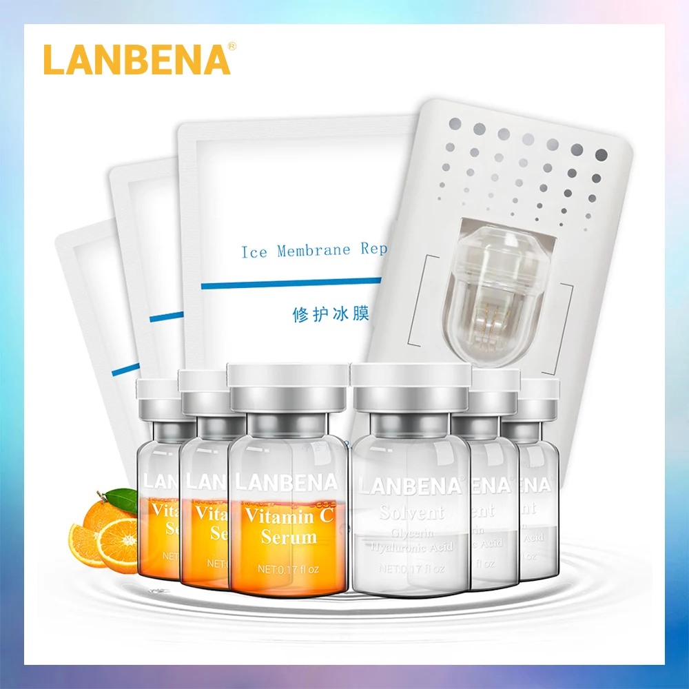 

LANBENA Lyophilized Powder Vitamin C Serum Set Moisturizing Whitening Nourishing Remove Melanin Shrink Pores Repairing Skin Care