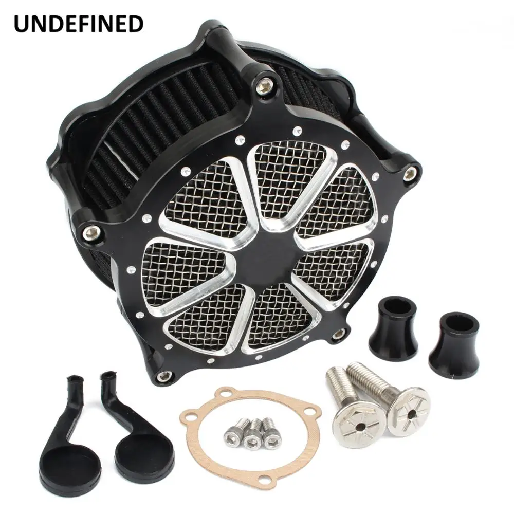 

Black CNC Air Filter Motorcycle Venturi Cut Air Cleaner Intake System For Harley Sportster Iron 883 XL1200 XL883 48 72 1991-2019