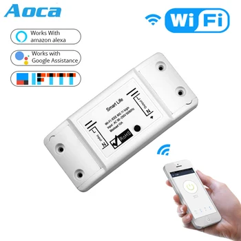 

DIY WiFi Smart Light Switch Universal Breaker Timer Smart Life APP Wireless Remote Control Works with Alexa Google Home