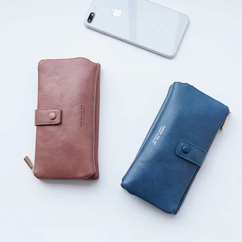 

Vento Marea Leather Women Clutch Wallet Female Coin Purse Vintage Phone Bag Classic Card Holder Handy Passport Walet With Zipper