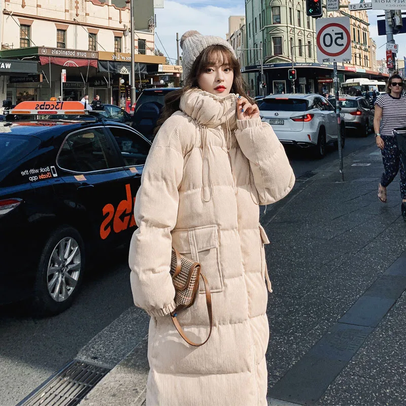 

Photo Shoot Main Push Corduroy Cotton-padded Clothes Cotton Coat Women's Mid-length over-the-Knee 2019 New Style Loose-Fit Cotto