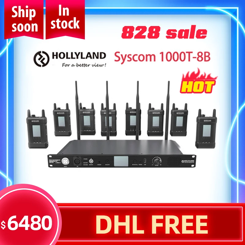 Полнодуплексная система внутренней связи Hollyland Syscom 1000T 8B беспроводная передача
