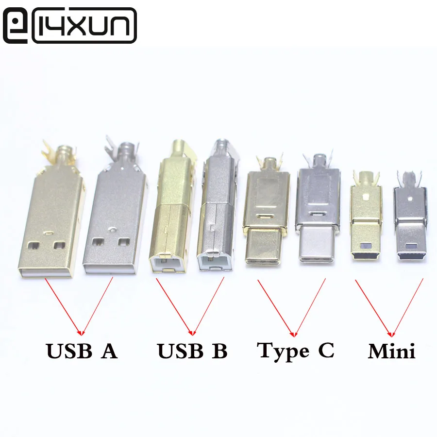 Никелированный/позолоченный мини разъем USB типа C A B 1 комплект|Соединители| |