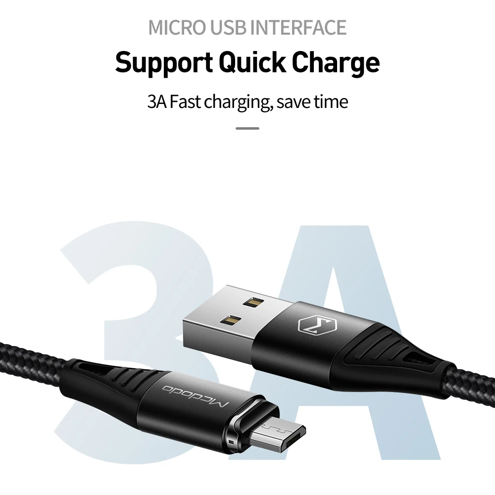 Магнитный Micro USB кабель Mcdodo 3A быстрая зарядка QC 4 0 для Samsung S7 Xiaomi Redmi Note 5 Pro планшета