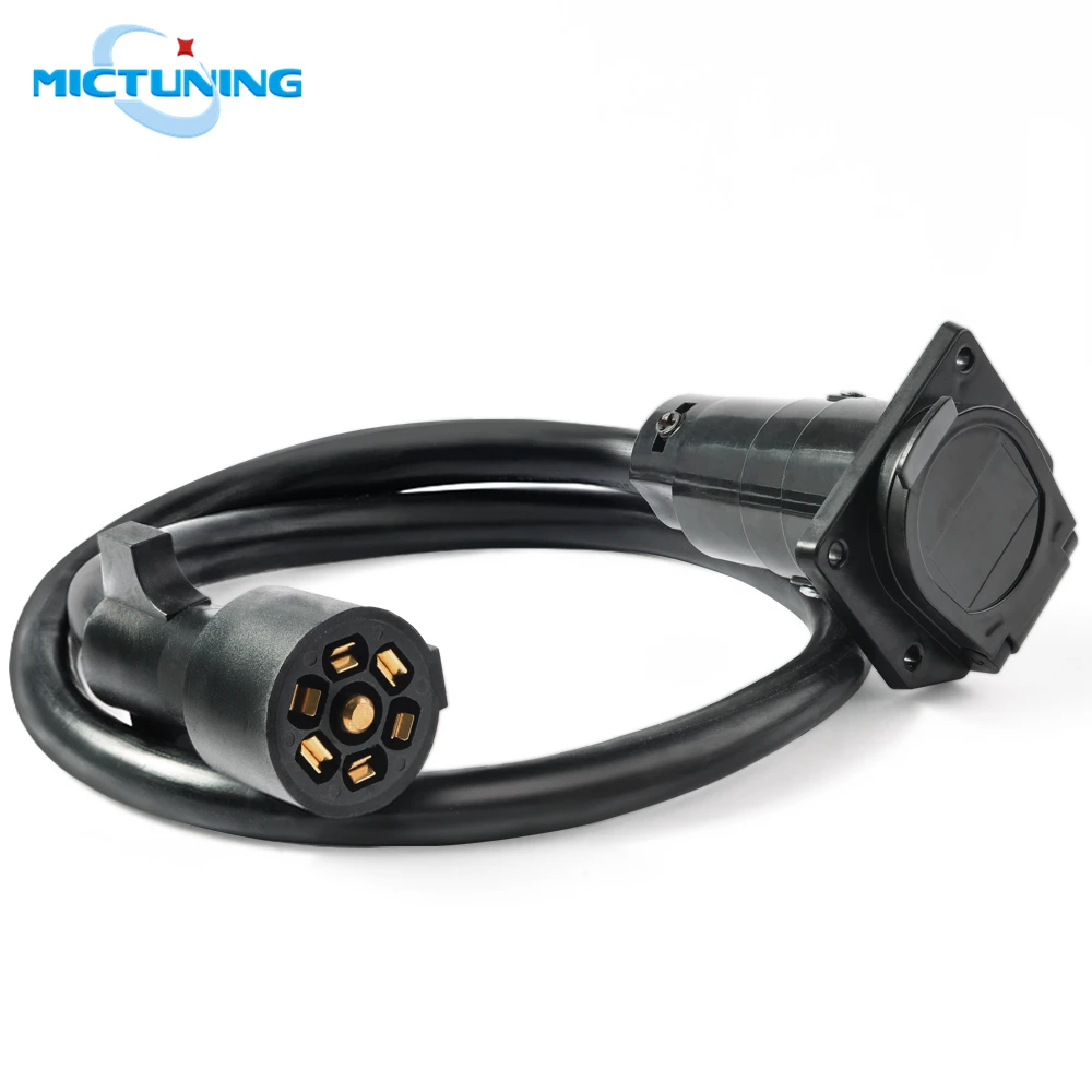 

MICTUNING 7-Way 3ft Trailer Extension Cable Plug Wiring Connector Cord Universal High Quality Accessories for Cars RV Truck Van
