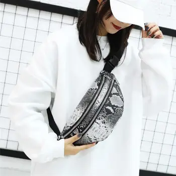 

Women Serpentine Zipper Bag Chest Bag Waist Bag Phone Pack Women's Waist Pack Chest Bag Solid Zipper Large Capacity Fanny /E
