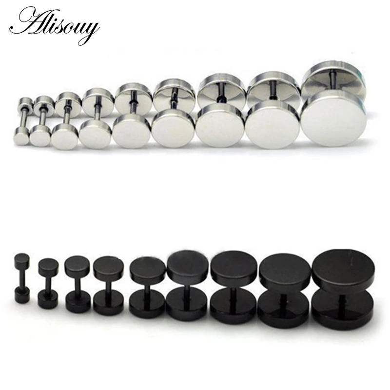 Man Women Barbell Ear Studs Earrings 1PC