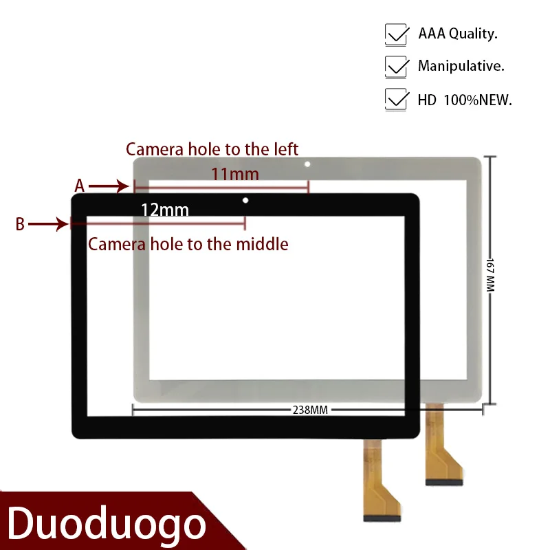 100 New For 10.1" Inch 2.5d 10.1'' Duoduogo Touch Screen Digitizer