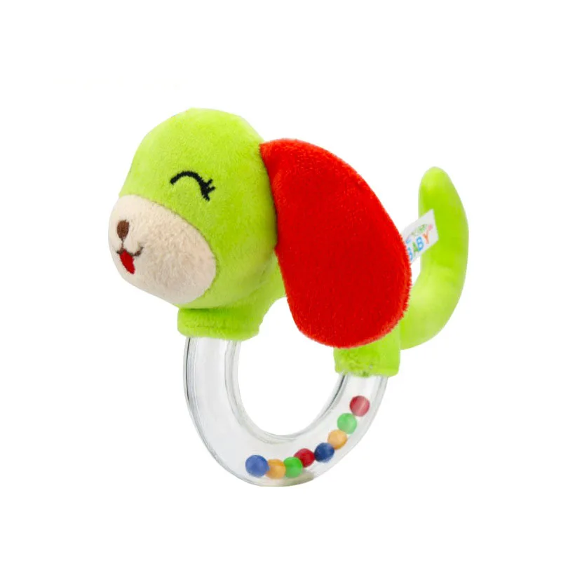 Baby Toys 0-12 Months Animal Cute Pig Shape Toys for Newborns Rattle Education Bells Elephant Early Baby Monkey Horse Hand - Цвет: Puppy