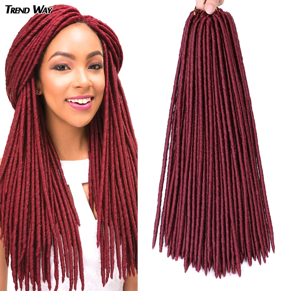 Trendy Way 18inch Soft Dreadlock Crochet Braids Synthetic Hair Extensions Ombre Faux Locs Braiding Black Blonde |