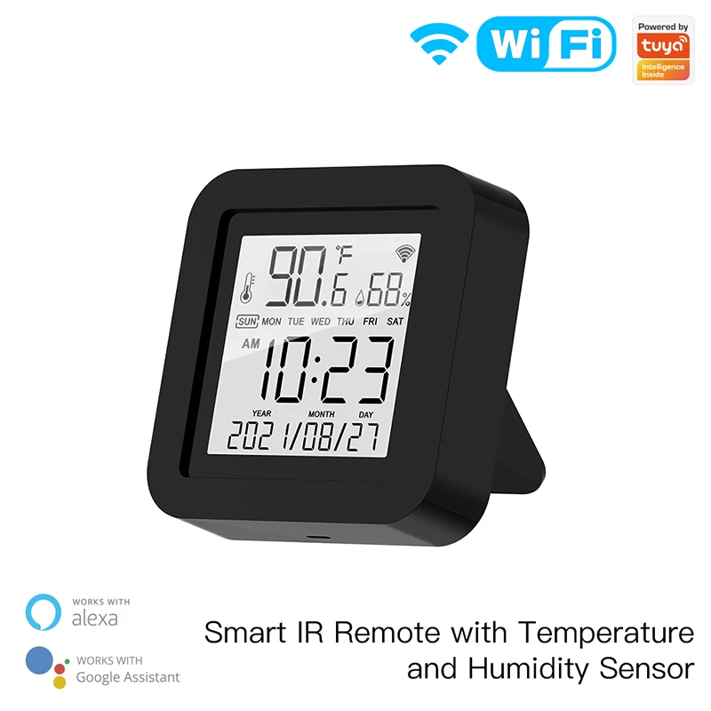 

Tuya Wi-Fi Smart IR Remote Control With Temperature and Humidity Sensor for Air Conditioner TV AC Works With Alexa Google Home