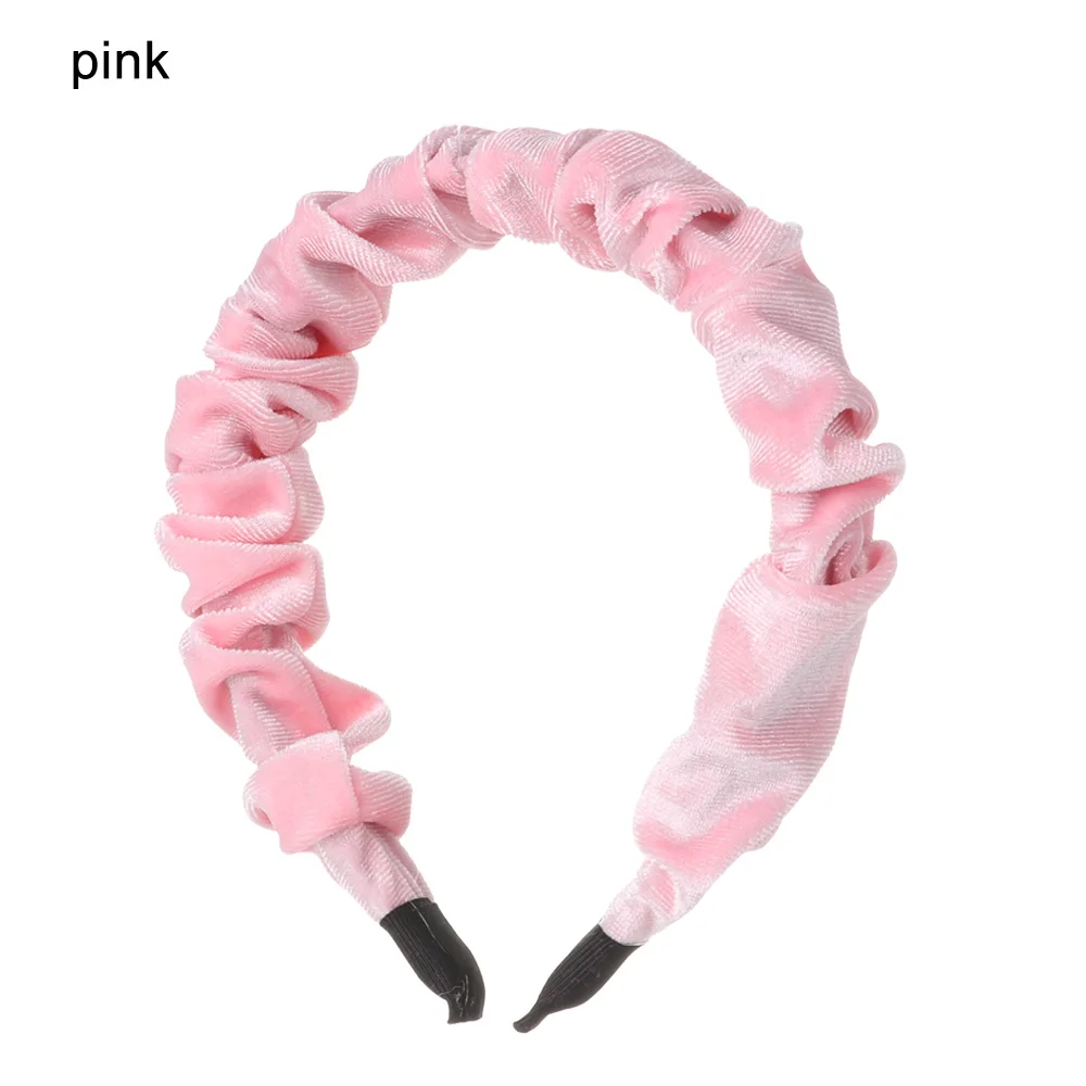 Модные толстые бархатные повязки на волосы для женщин и девушек, губчатая повязка на голову, модный элегантный обруч для волос, головные уборы, широкие пластиковые аксессуары для волос - Цвет: B-pink