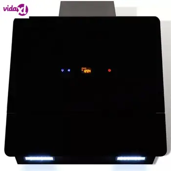 

Vidaxl Tempered Glass Inclined Wall Hood With Screen 600 Mm Black