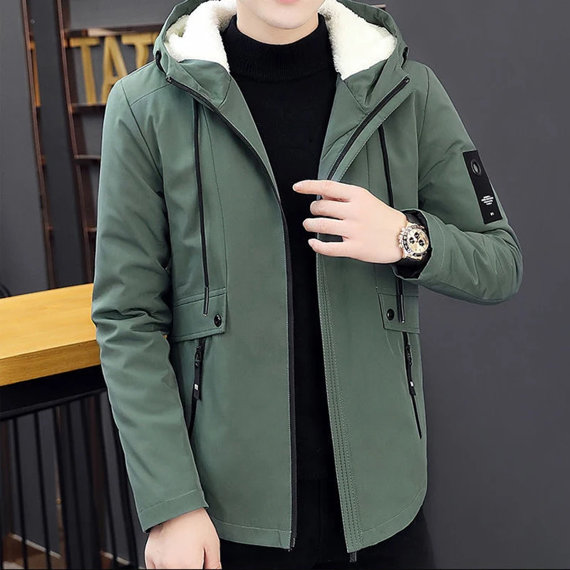 Plus Velvet Men Winter Clothing Male Trench Coat Parkas Windbreakers Raincoats Casual Loose Overcoat Masculine Jacket for Men