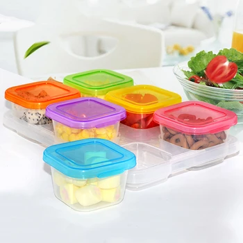 

Six lattices Baby Portable Milk Powder Container Food Storage Box Convenient Cute Design Infant Dispenser Container BPA free