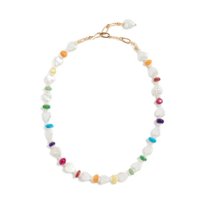 Модные звенья цепи bijoux Ожерелье из нержавеющей стали богемная жемчужная подвеска в стиле барокко ожерелье весна-слинг закрытие MATERA ожерелье - Окраска металла: 13