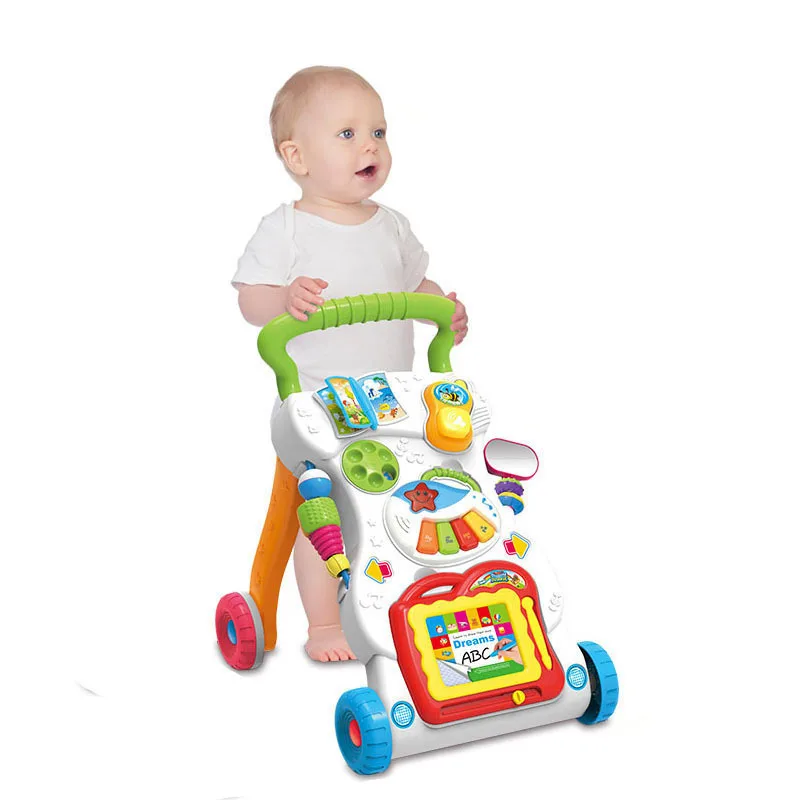 

Infant Multi-functional Four-in-One Baby Walker Cart 0-2-Year-Old Children Baby with Music Speed Governing Baby Walker