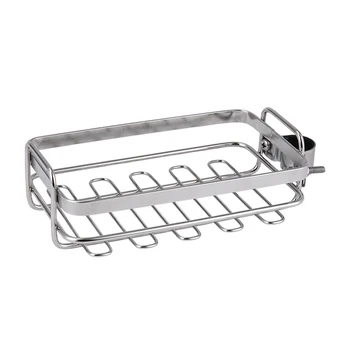 

Stainless Steel Sundries Organizer Washroom Soap Dish For Kitchen Sink Faucet Storage Shelf Multifunction Rack Sponge Holder